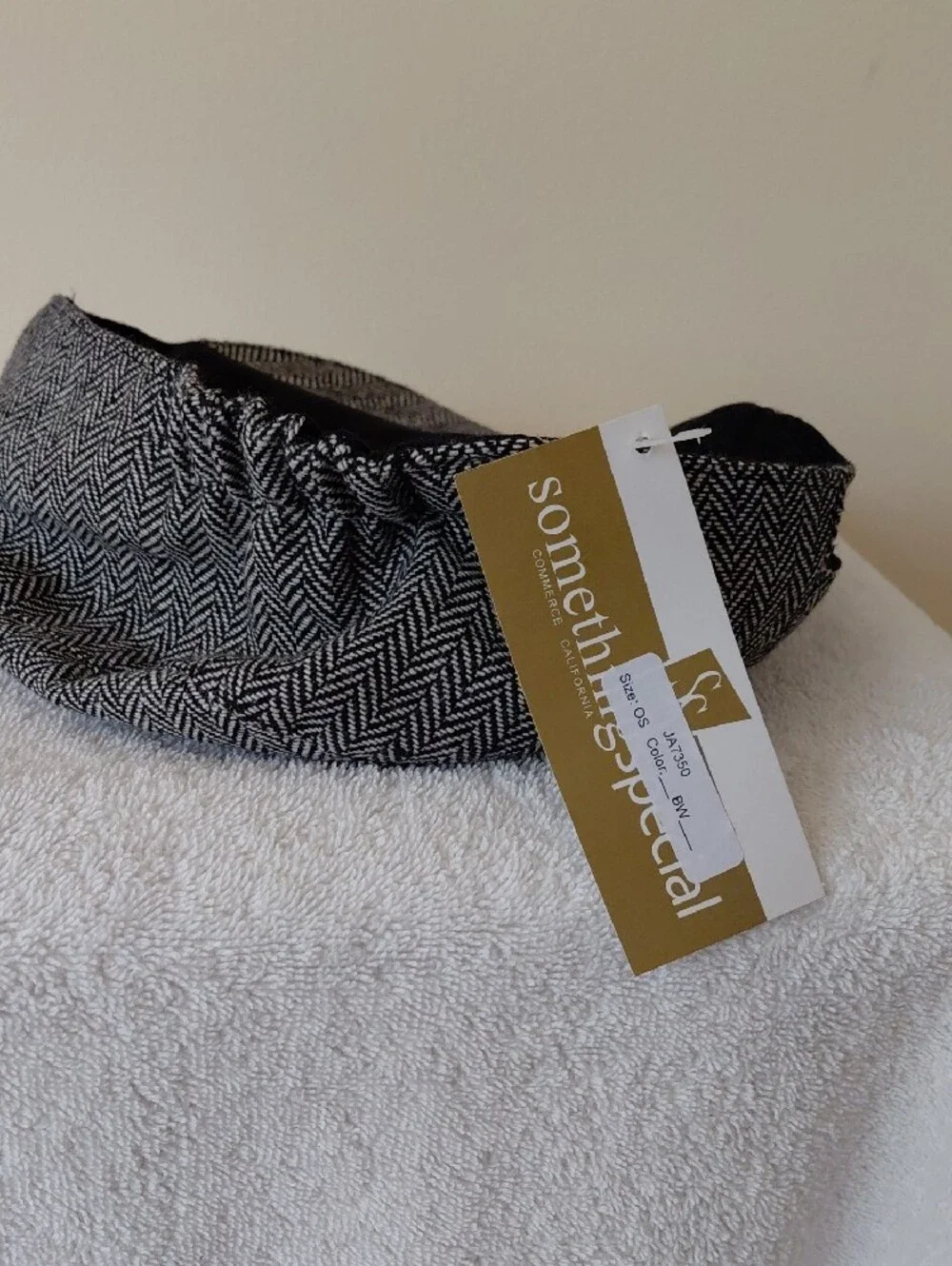 Gray Herringbone Cadet Cap with Decorative Buckle - Unbranded